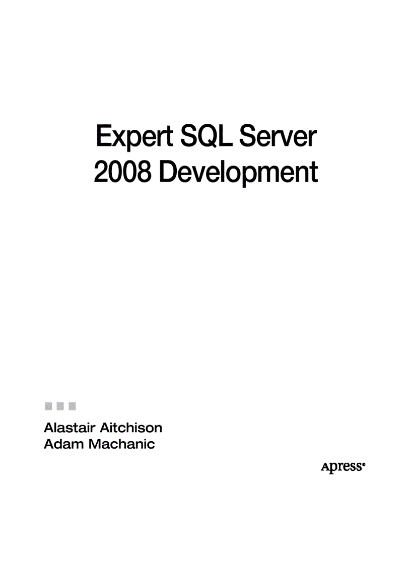 image for page Expert SQL Server 2008 Development