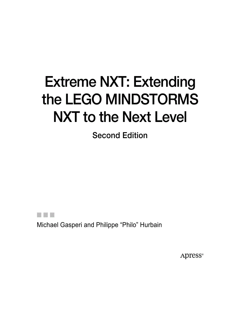 image for page Extreme NXT Extending the LEGO MINDSTORMS NXT to the Next Level