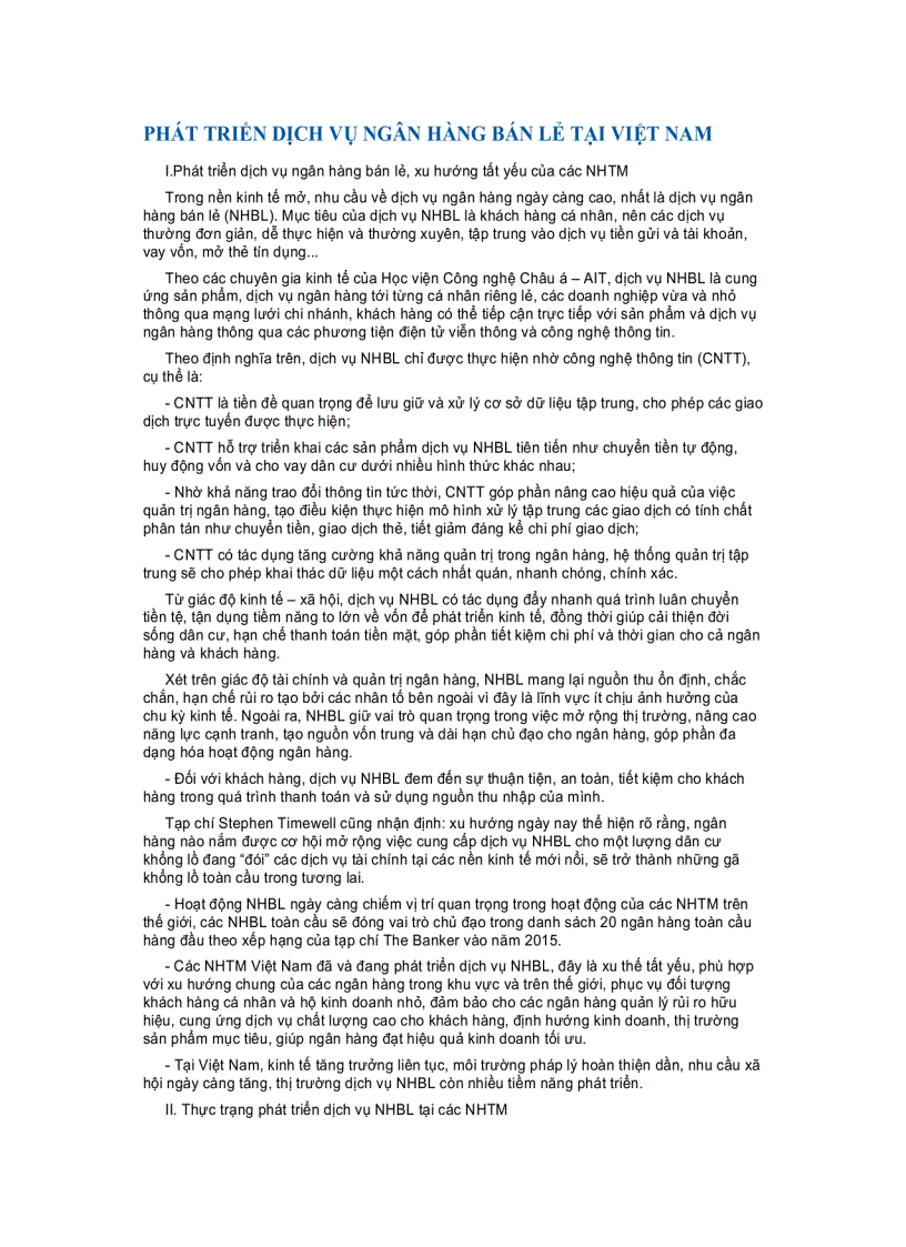 image for page Phát triển dịch vụ ngân hàng bán lẻ tại việt nam