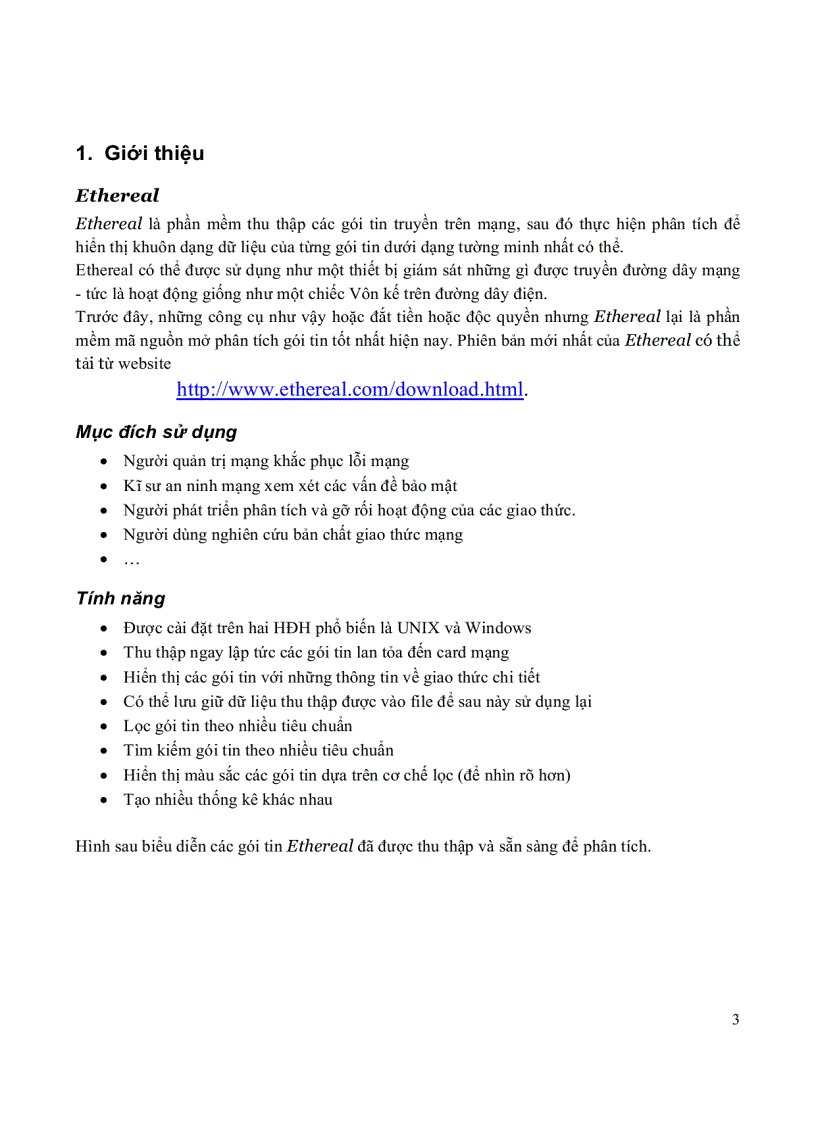image for page Hướng dẫn sử dụng phần mềm ethereal