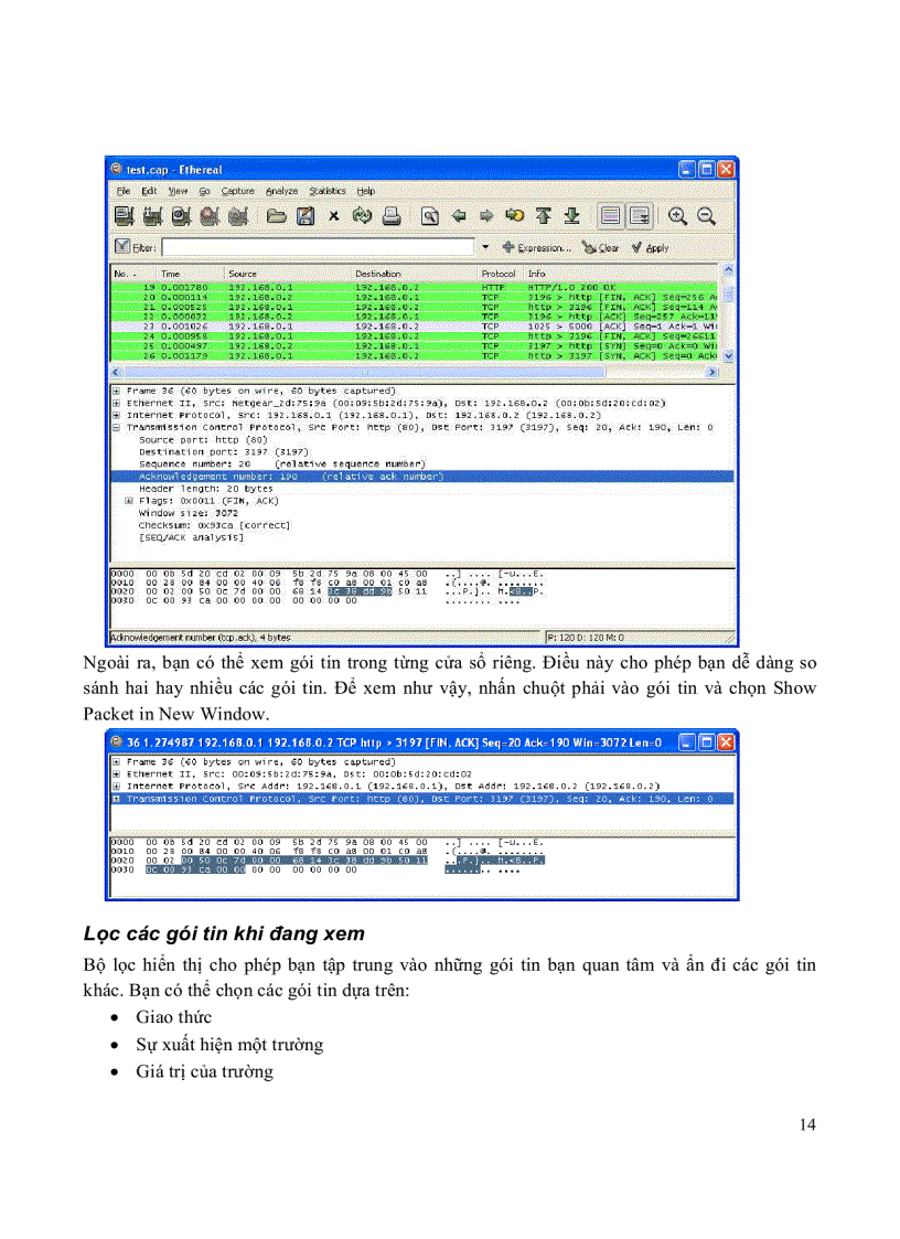 image for page Hướng dẫn sử dụng phần mềm ethereal