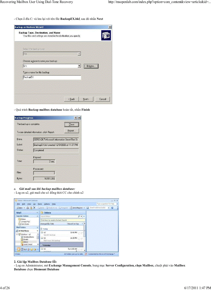 image for page Recovering Mailbox User Using Dial Tone Recovery
