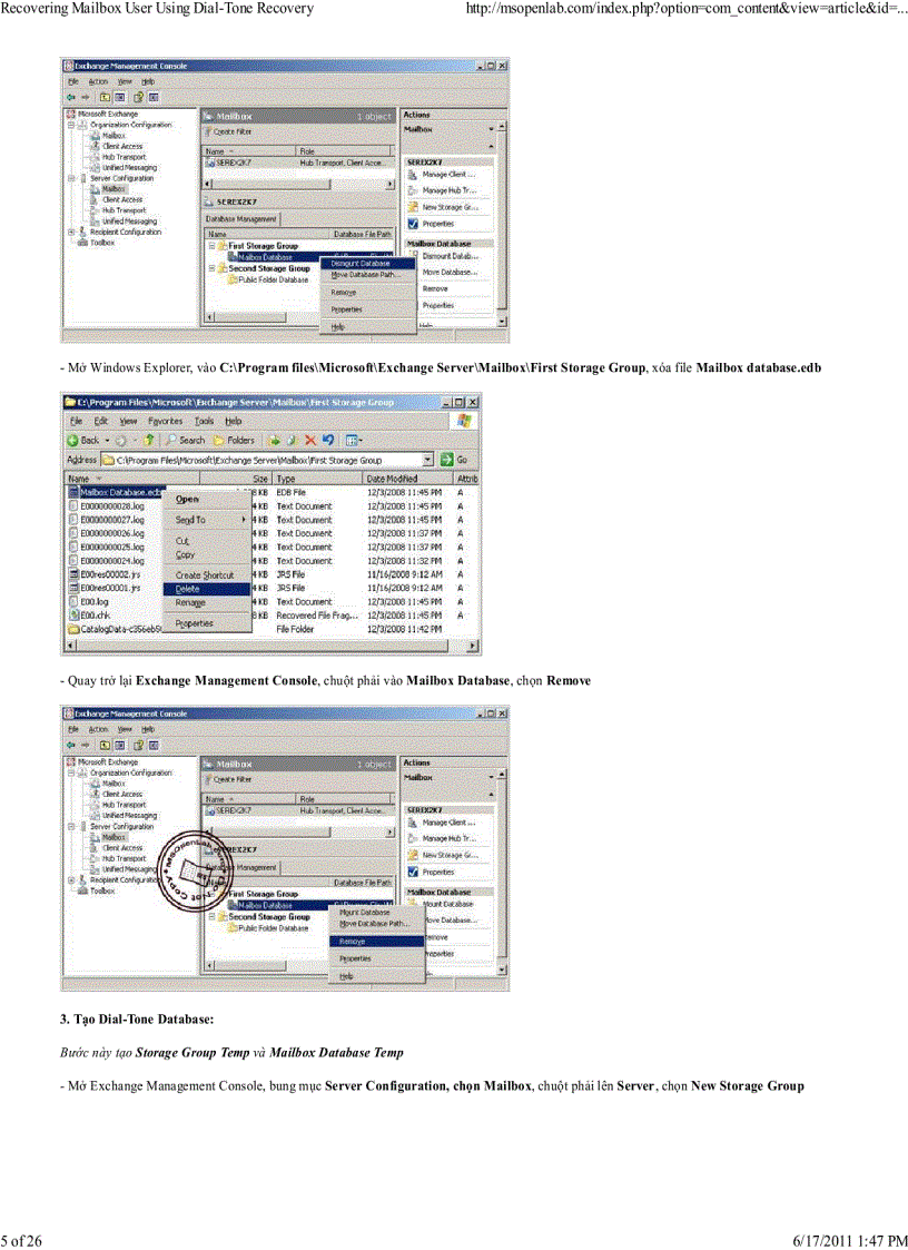 image for page Recovering Mailbox User Using Dial Tone Recovery