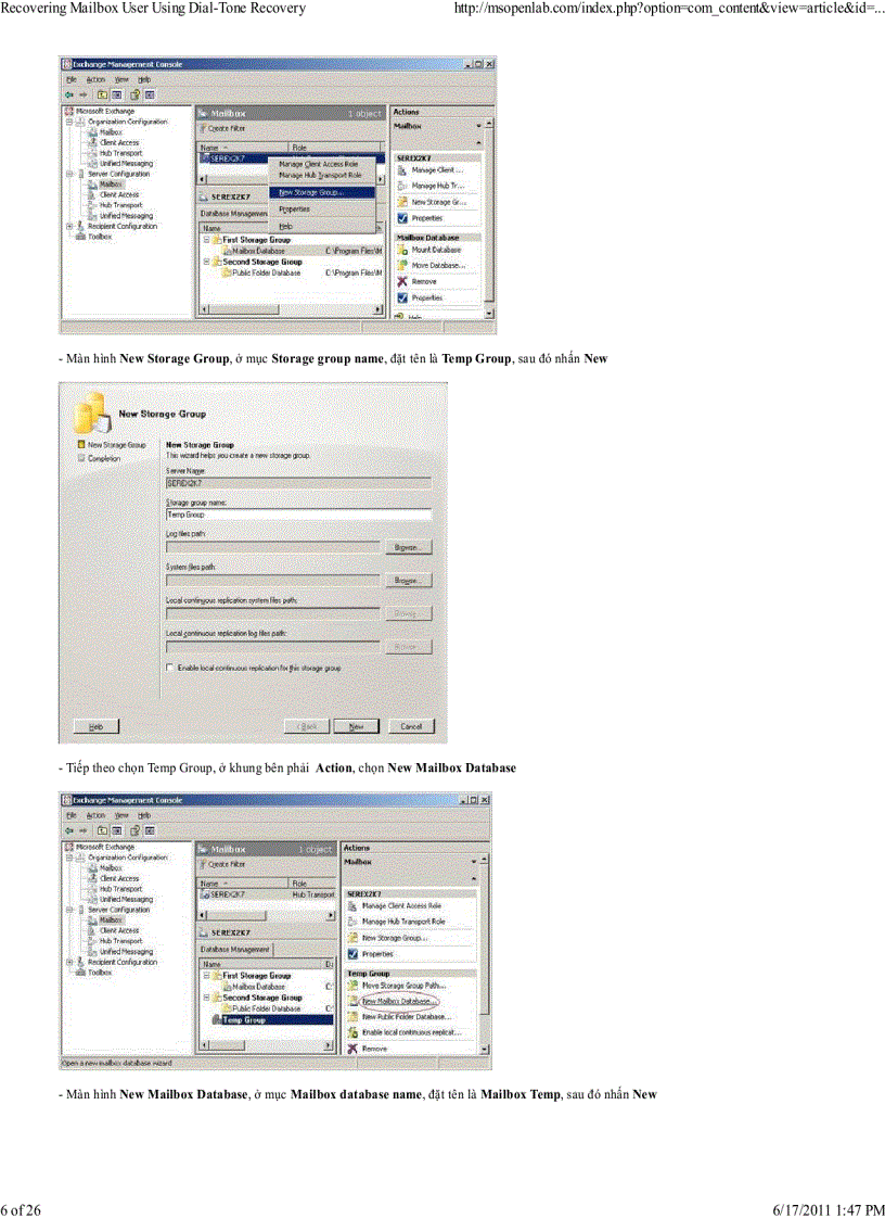 image for page Recovering Mailbox User Using Dial Tone Recovery