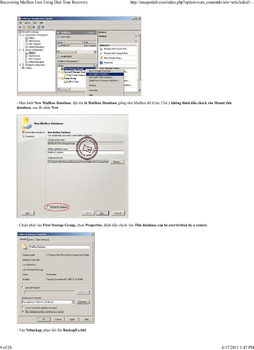 image for page Recovering Mailbox User Using Dial Tone Recovery