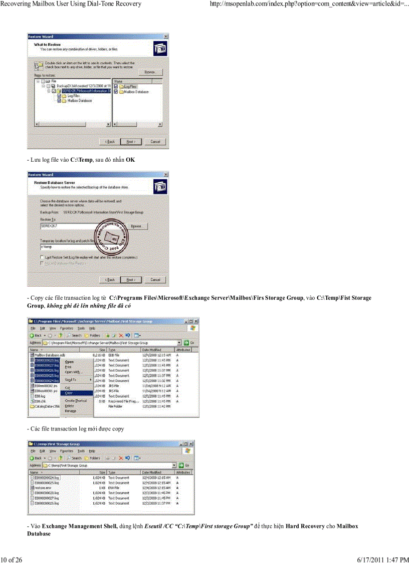 image for page Recovering Mailbox User Using Dial Tone Recovery