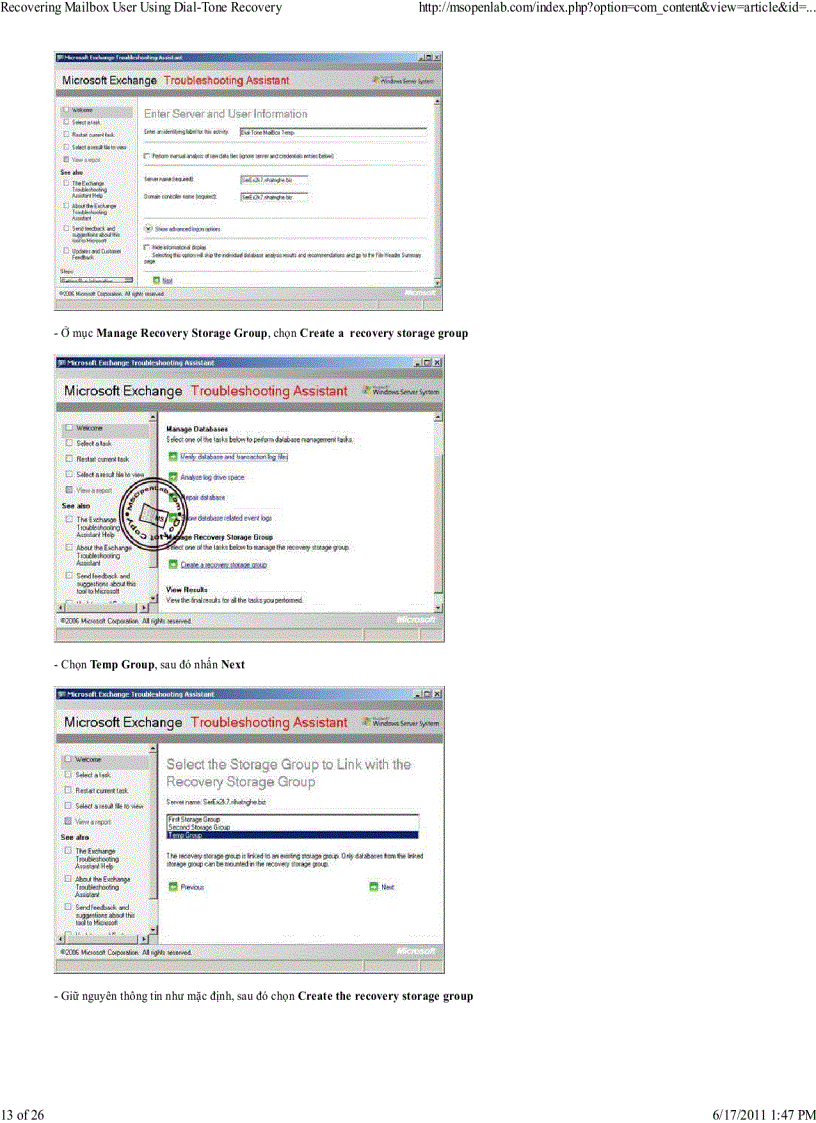 image for page Recovering Mailbox User Using Dial Tone Recovery