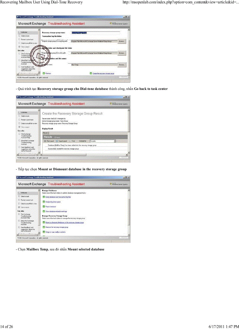 image for page Recovering Mailbox User Using Dial Tone Recovery