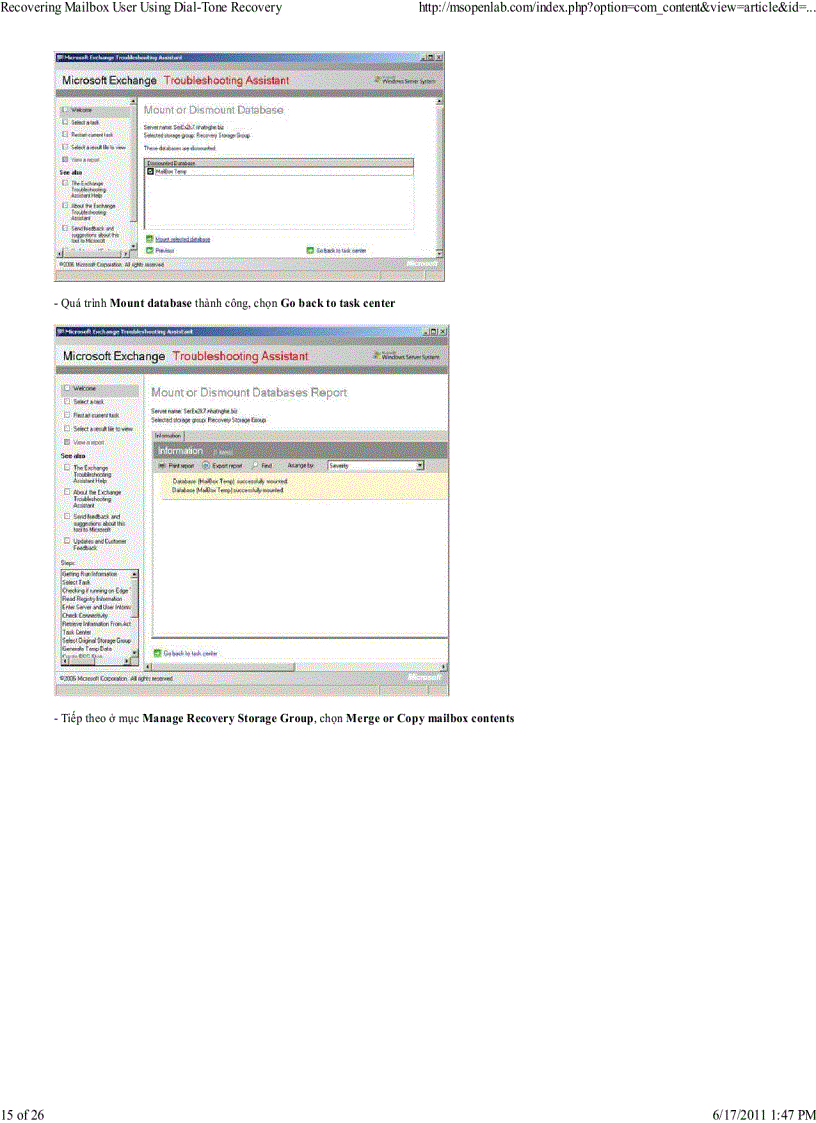 image for page Recovering Mailbox User Using Dial Tone Recovery
