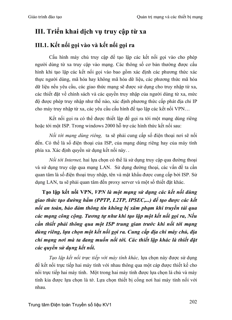image for page Kết nối truy cập từ xa và các giao thức sử dụng trong truy cập từ xa