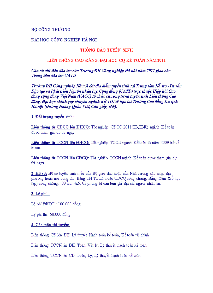 image for page Liên thông Cao đẳng Đại học chính quy chuyên ngành KẾ TOÁN