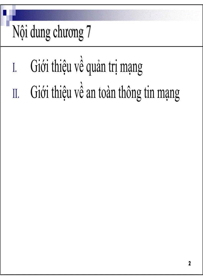 Giới thiệu quản trị mạng và an toàn mạng