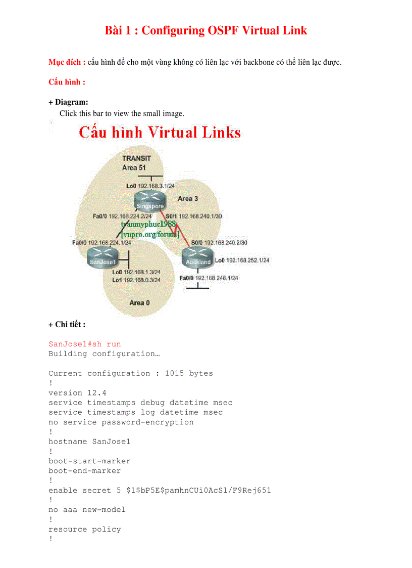 image for page Configuring OSPF Virtual Link