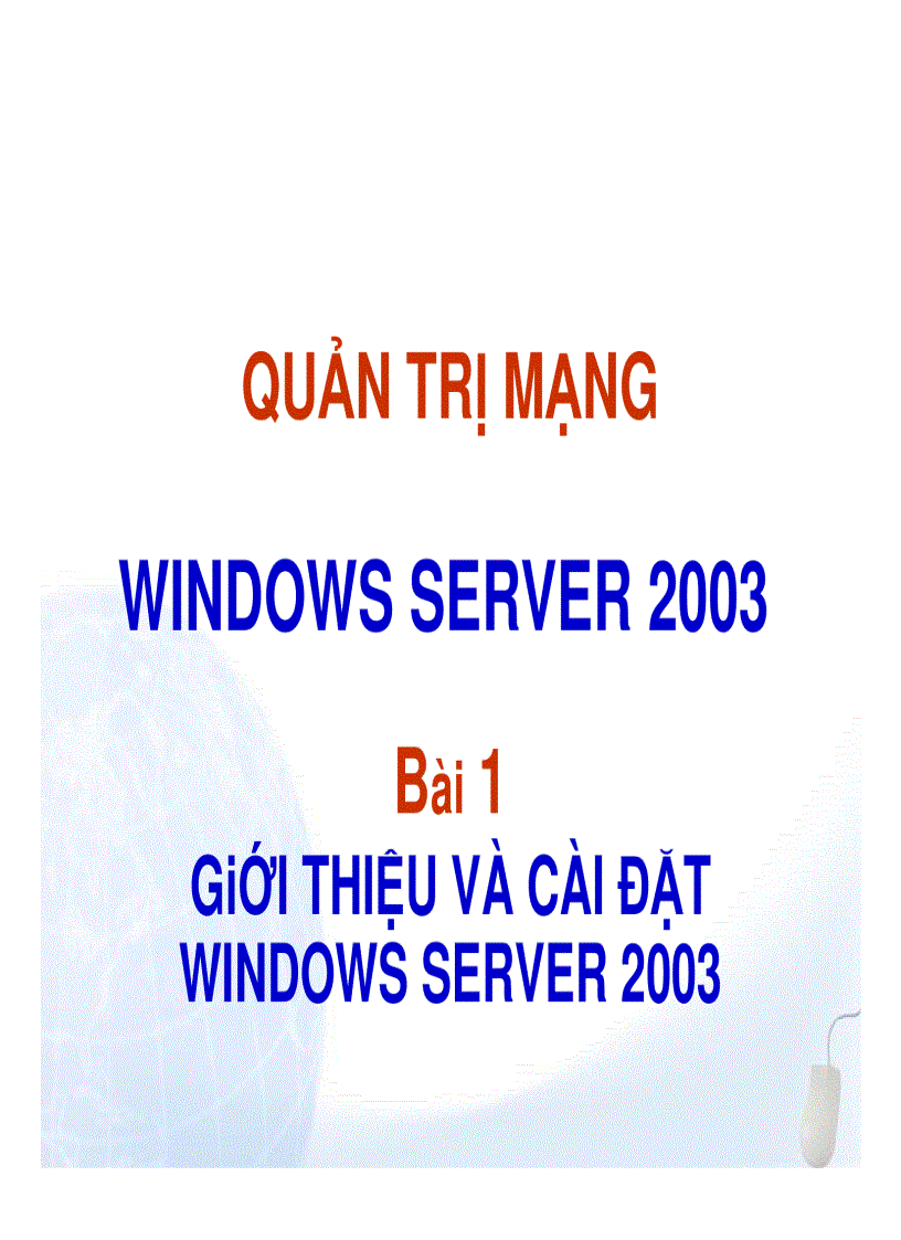 image for page Giới thiệu và cài đặt WINDOWS SERVER 2003