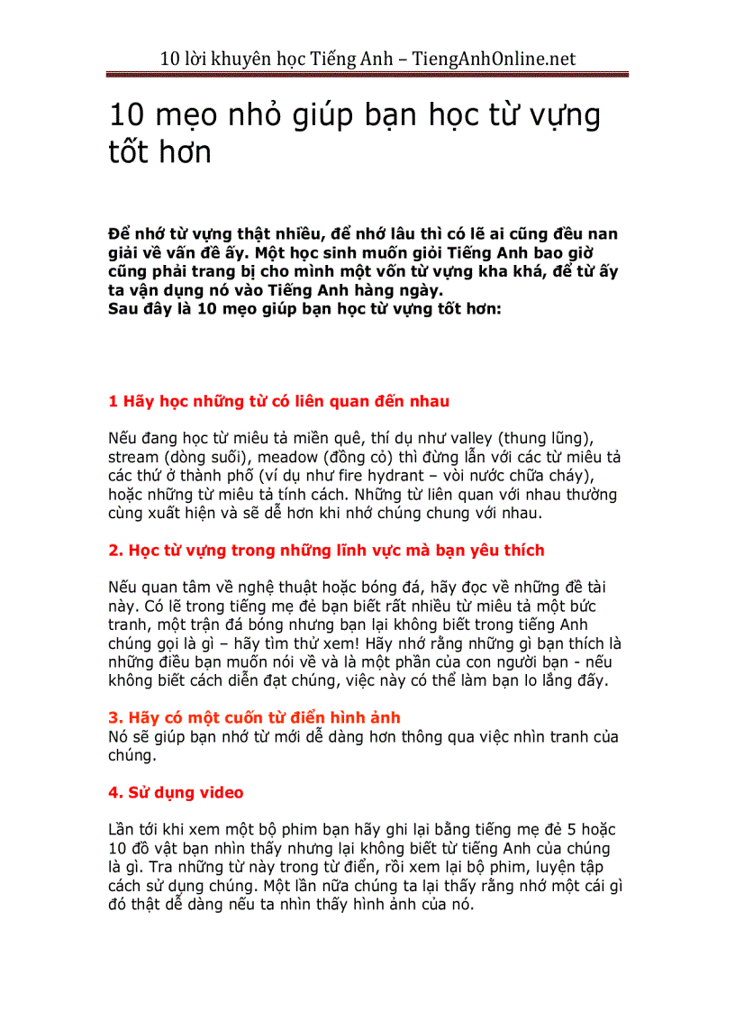 image for page Lời khuyên học tiếng anh