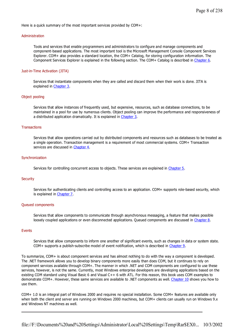 image for page COM and NET Component Services