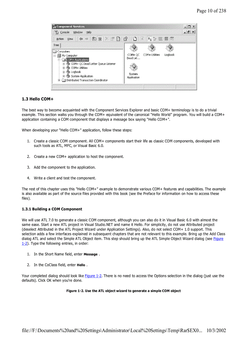 image for page COM and NET Component Services