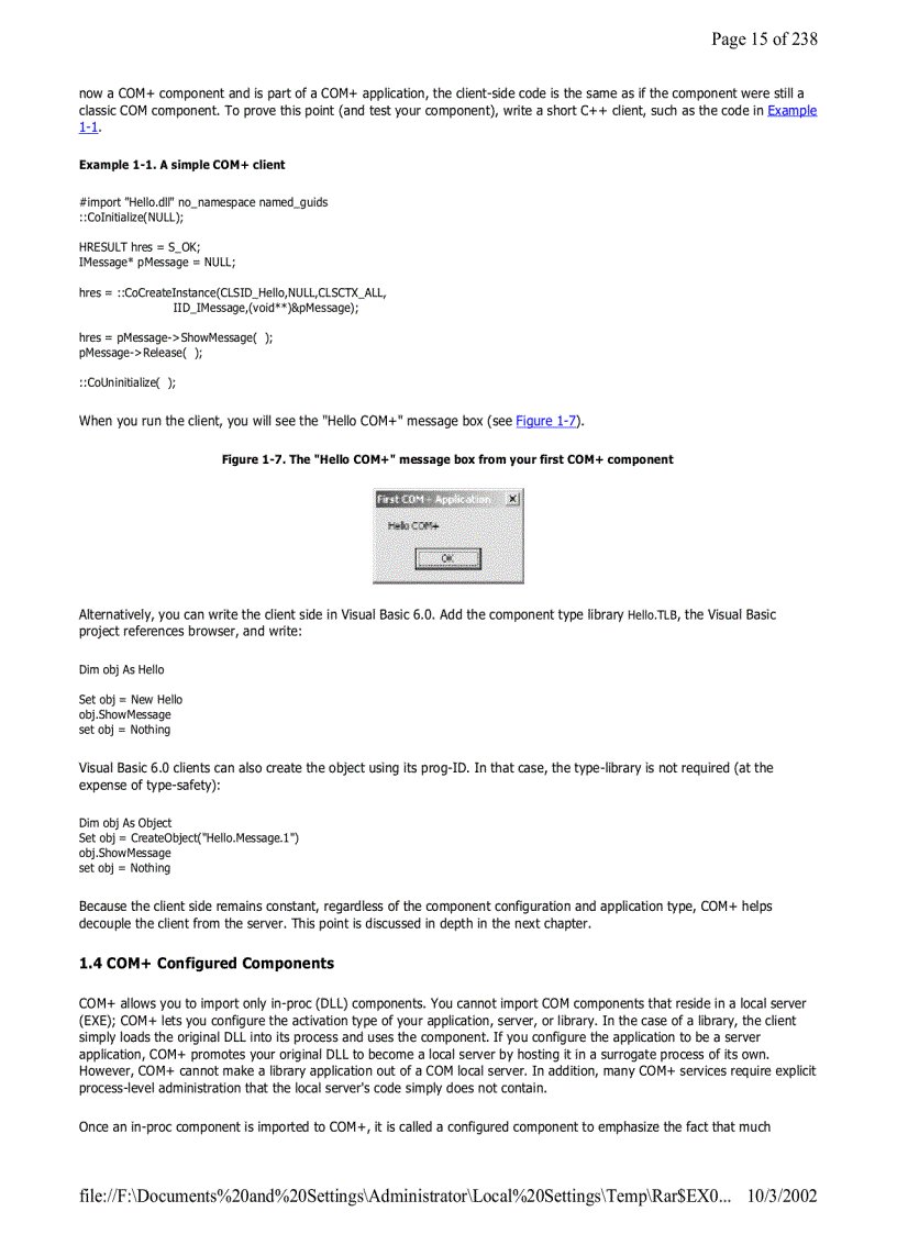 image for page COM and NET Component Services