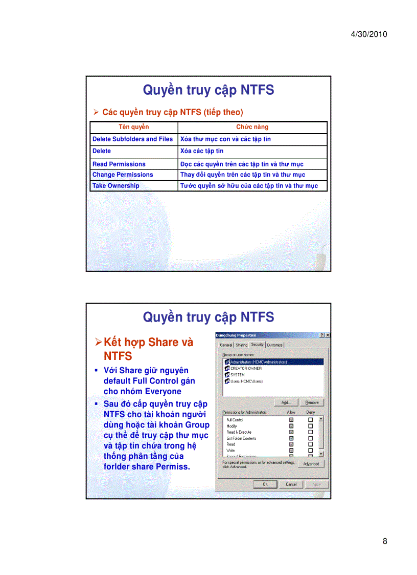 image for page Tạo và quản lí thư mục dùng chung