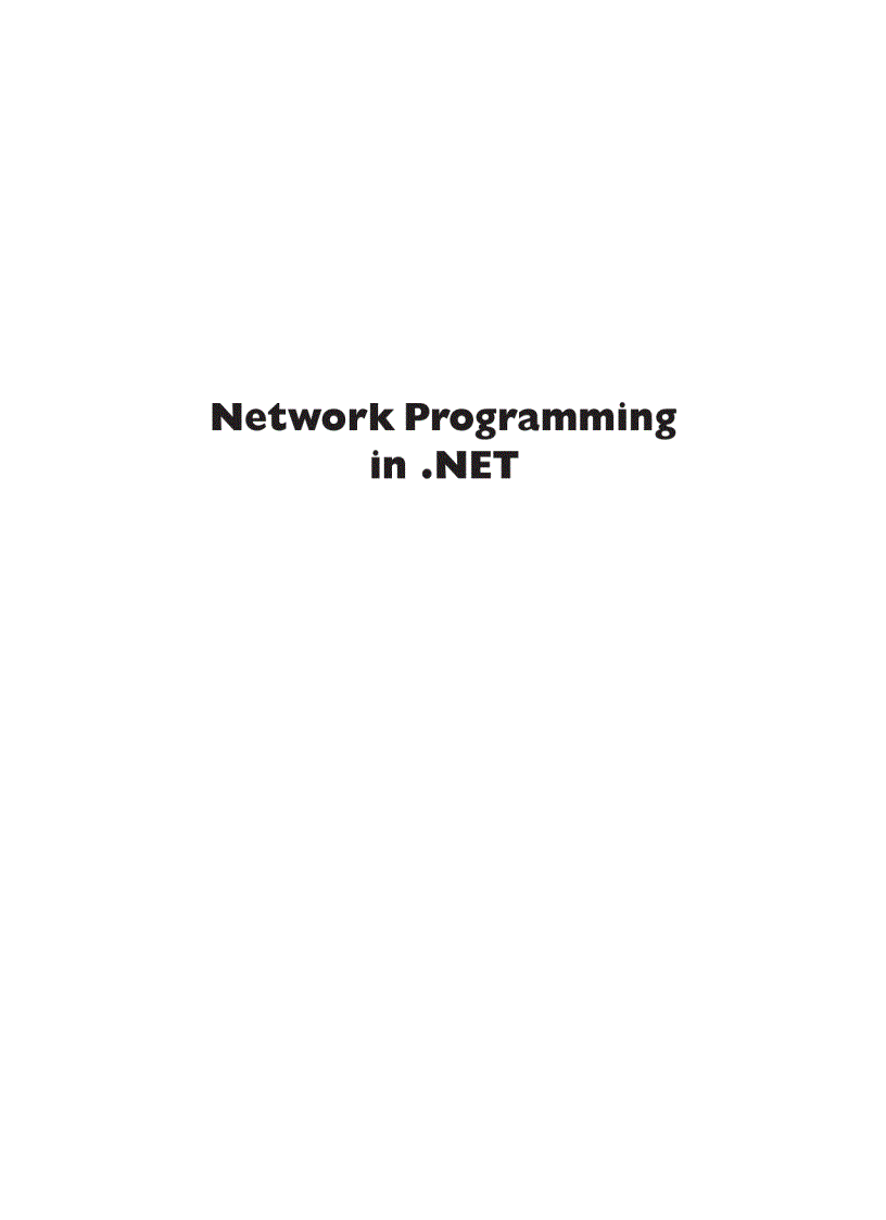 image for page Network programming in NET with CSharp and VBNET D igital Press