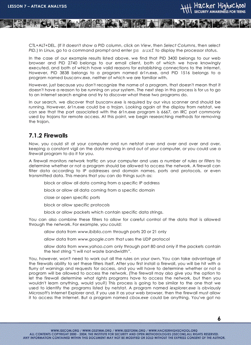image for page LESSON 7 Attack analysis