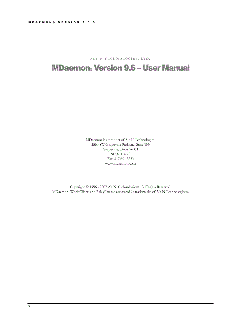 MDaemon Version 9 6 User Manual