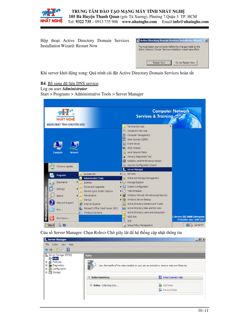 image for page Xây dựng Domain Controller tích hợp DSN server