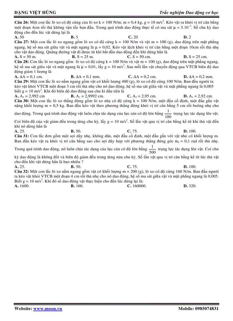 image for page Bài tập dao động tắt dần dao động cưỡng bức