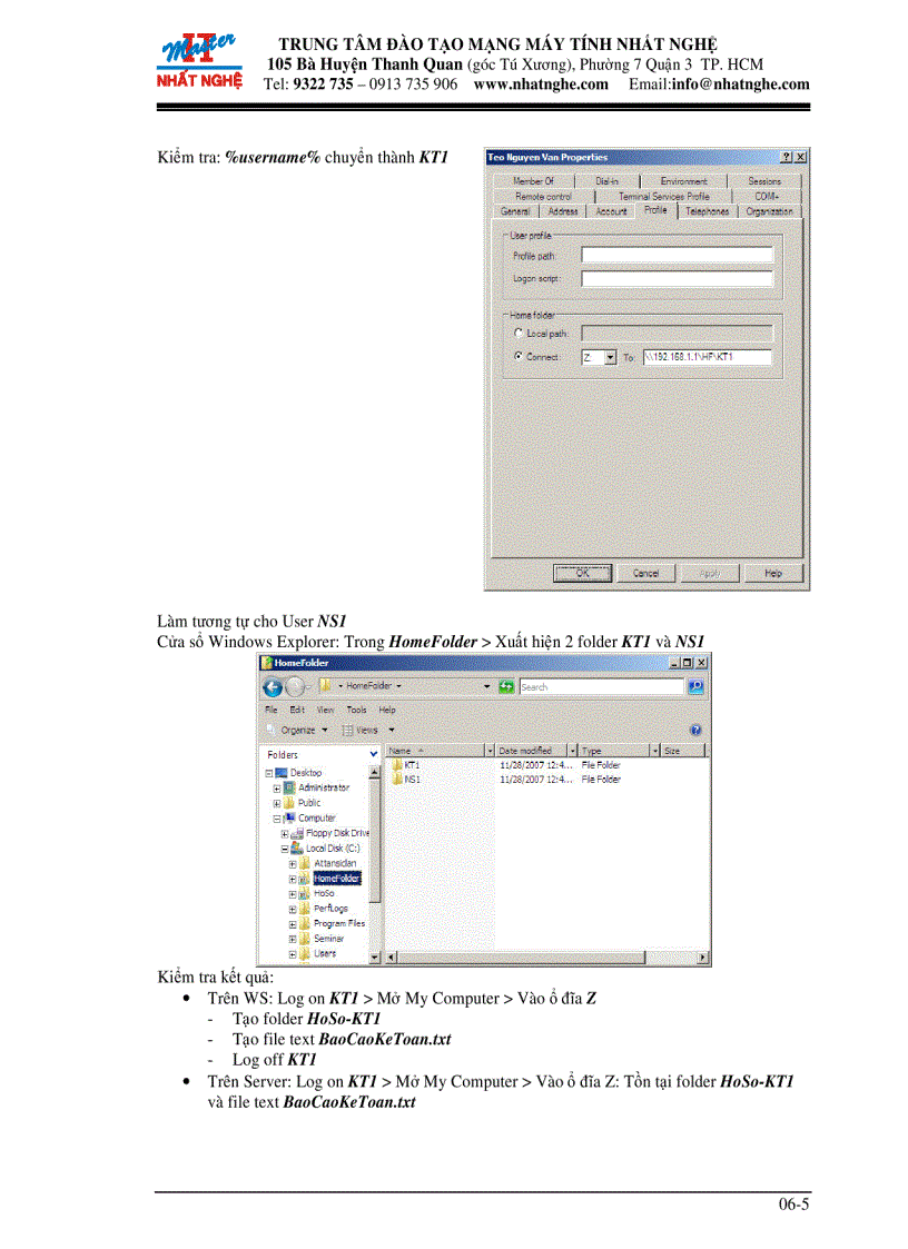 image for page Tạo Home Folder cho 01 user