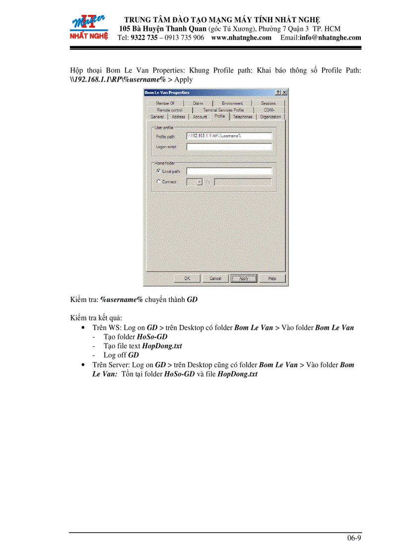 image for page Tạo Home Folder cho 01 user