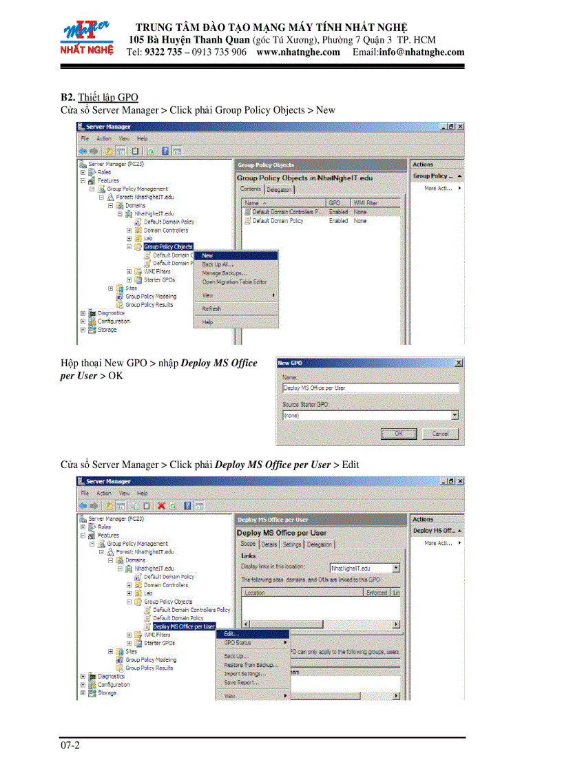 image for page Thiết lập GPO triển khai phần mềm MS office tự động tùy theo người dùng