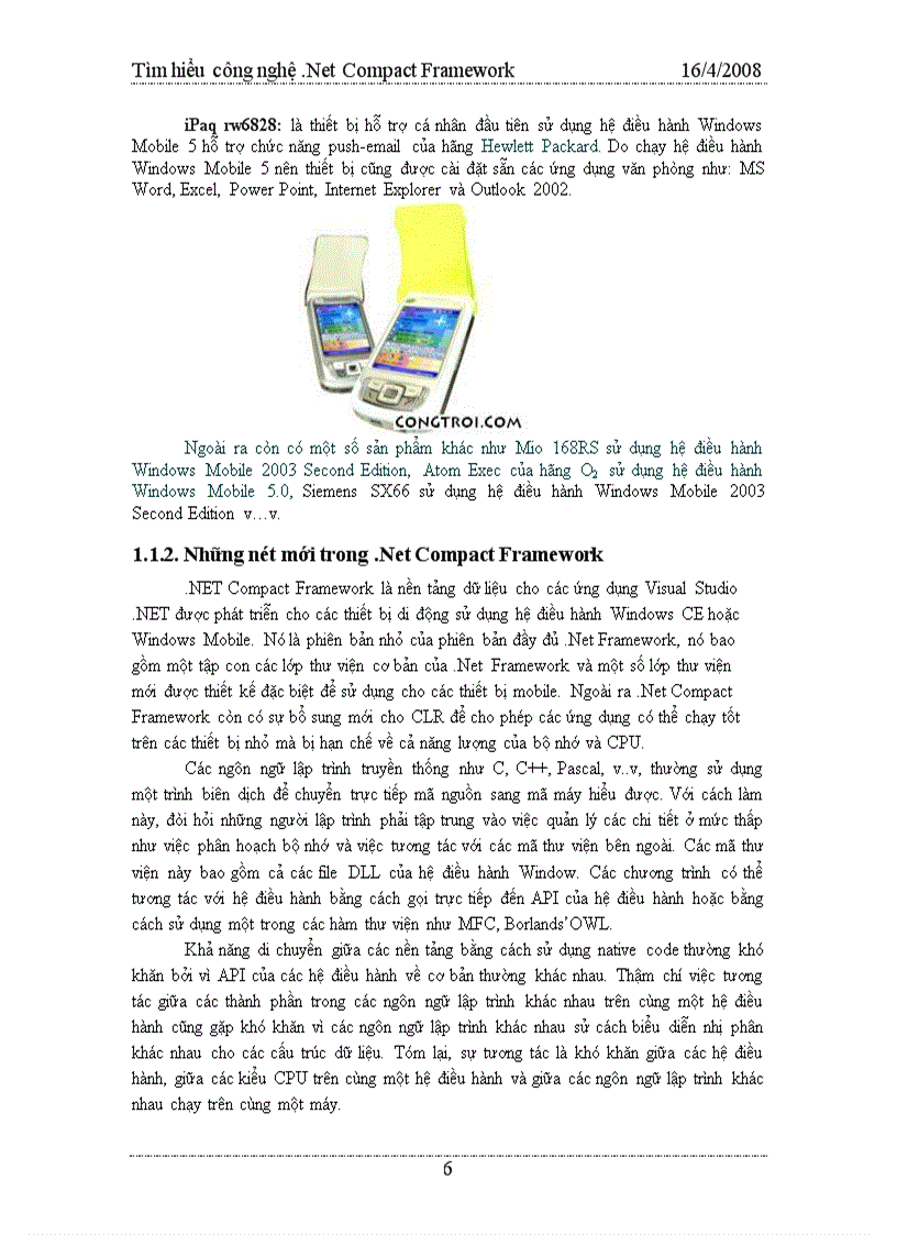 image for page Công nghệ Net Compact Framework