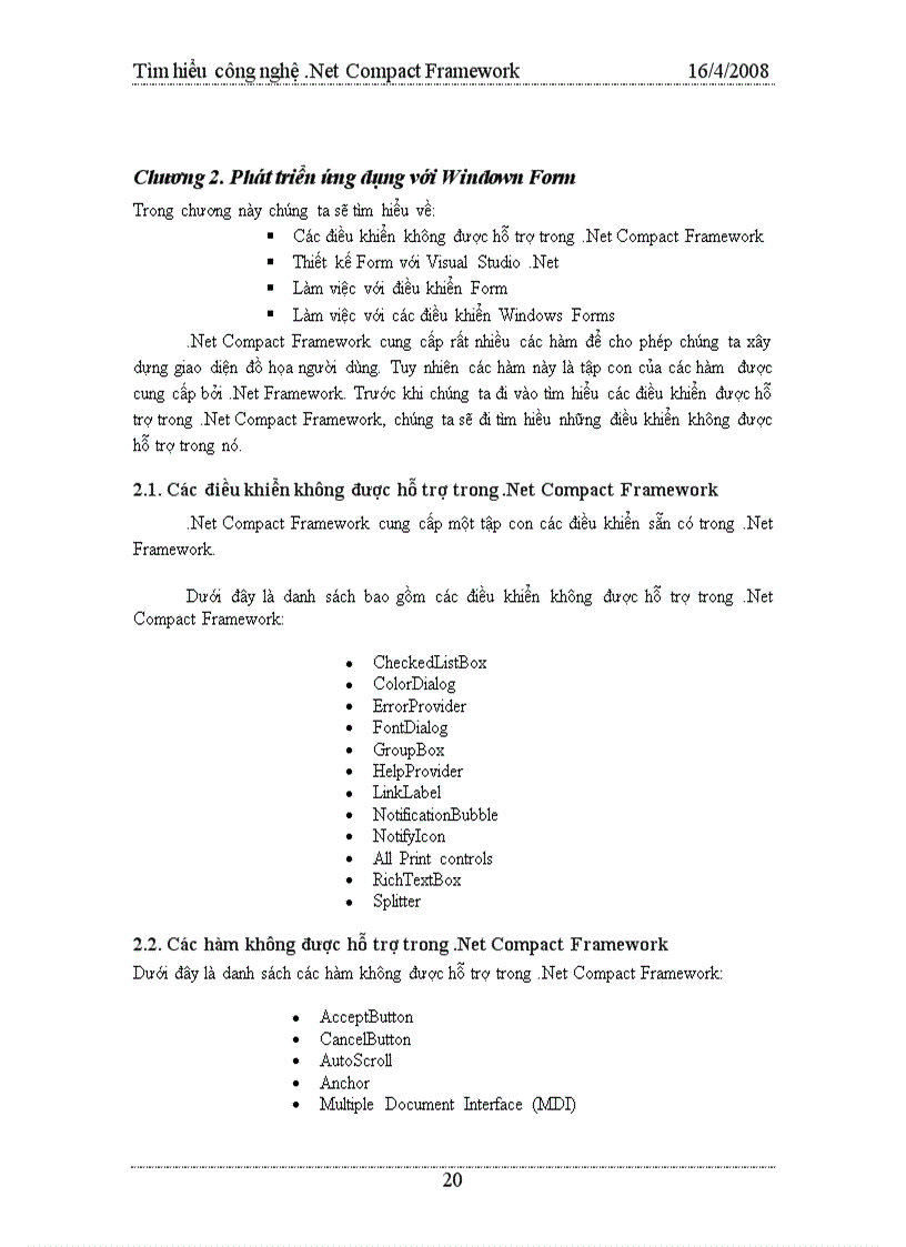image for page Công nghệ Net Compact Framework