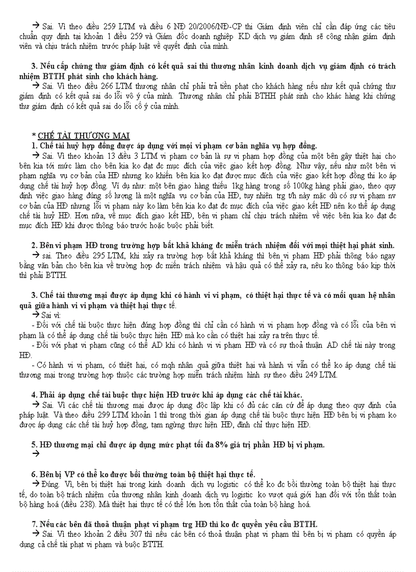 image for page Câu hỏi nhận định luật thương mại có đáp án và giải thích