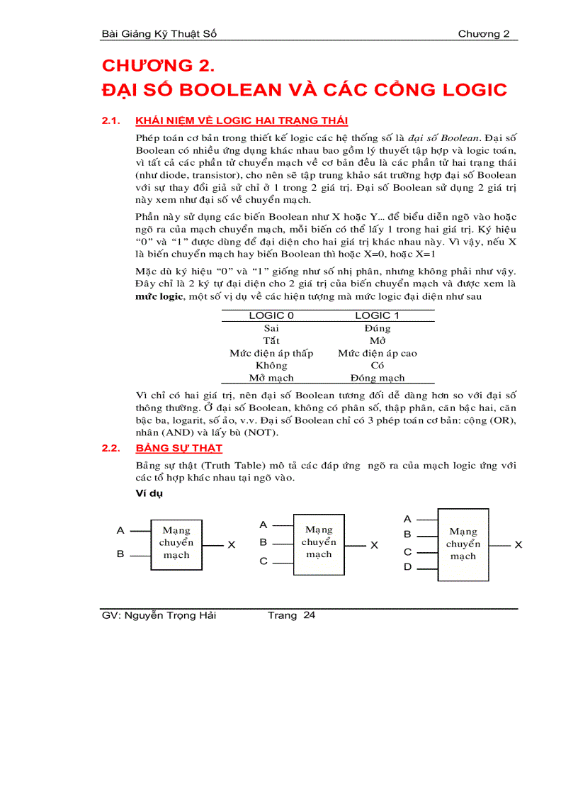 image for page Đại số boolean và các cổng logic