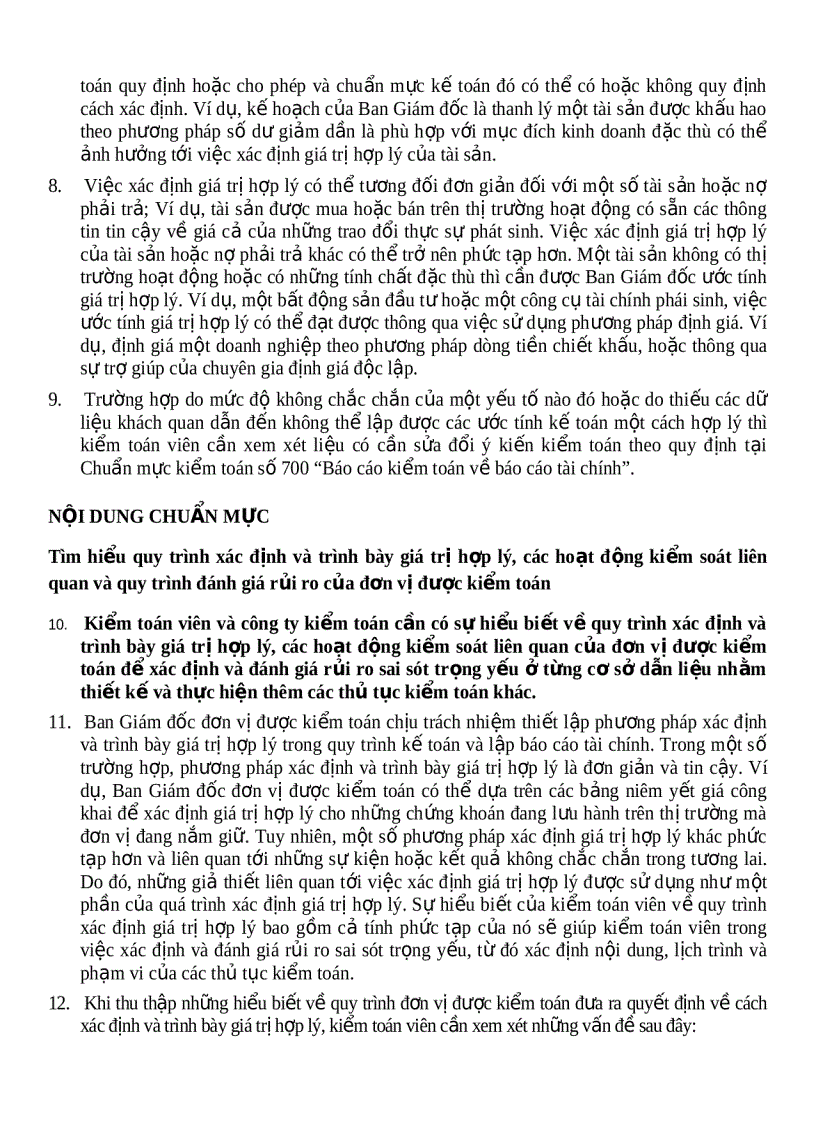 image for page Hệ thống chuẩn mực kiểm toán việt nam chuẩn mực số 545