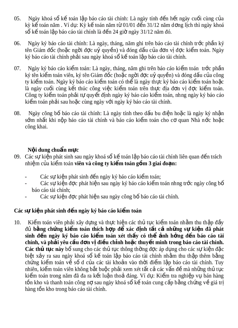 image for page Hệ thống chuẩn mực kiểm toán Việt Nam Chuẩn mực số 560