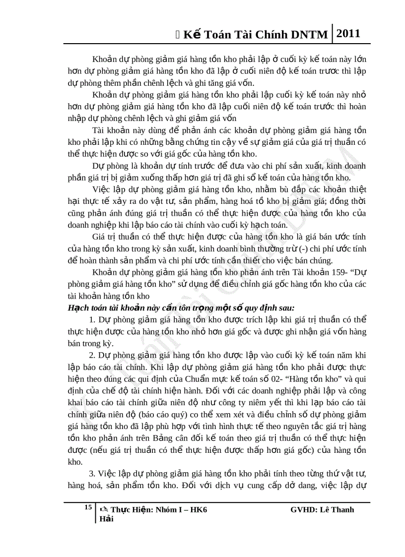 image for page Kế Toán Tài Chính DNTM Các Phương Pháp Tính Giá Trị Hàng Tồn Kho Kế Toán Dự Phòng Giảm Giá Tồn Kho
