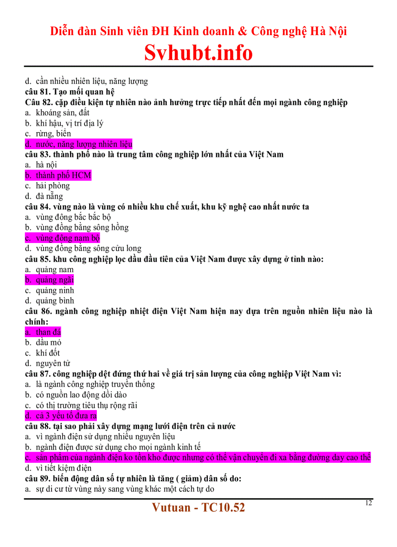 image for page Trắc nghiệm địa lý kinh tế