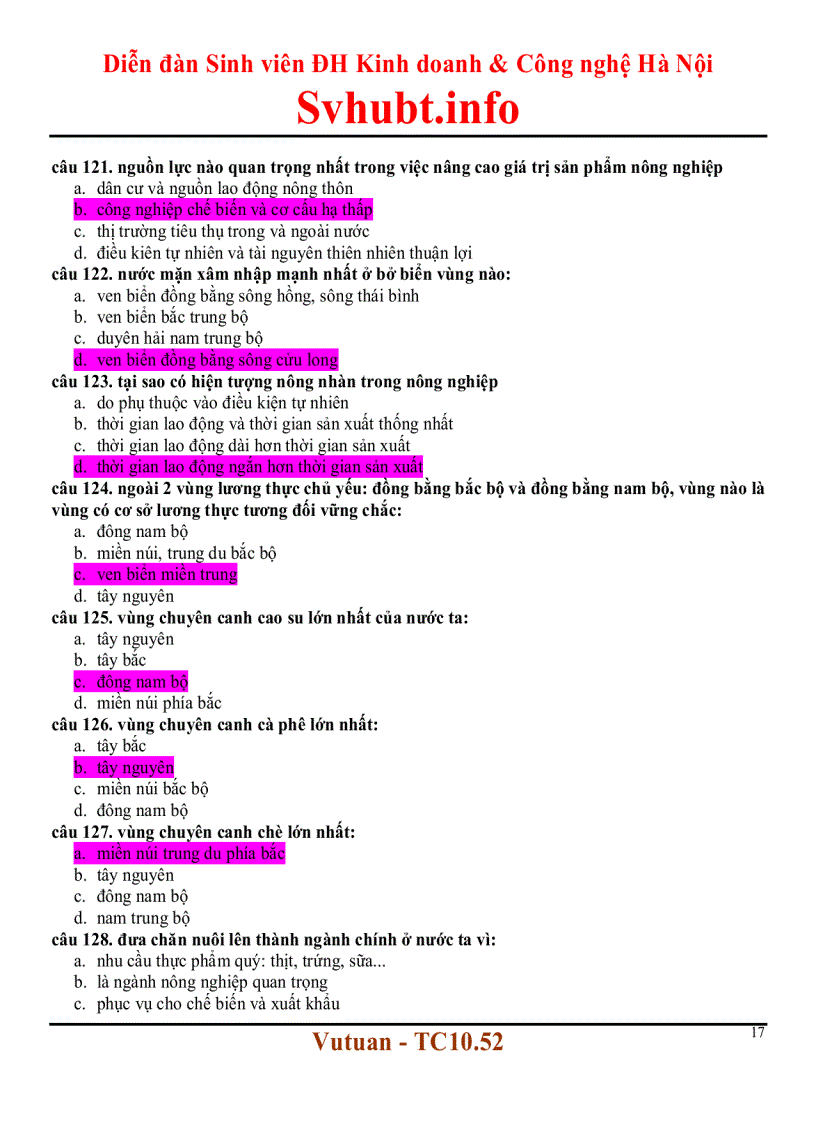 image for page Trắc nghiệm địa lý kinh tế