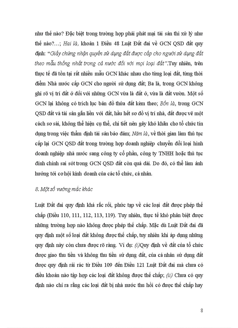 image for page Vướng mắc bấp cập của việc thế chấp bằng quyền sử dụng đất trong hoạt động ngân hàng