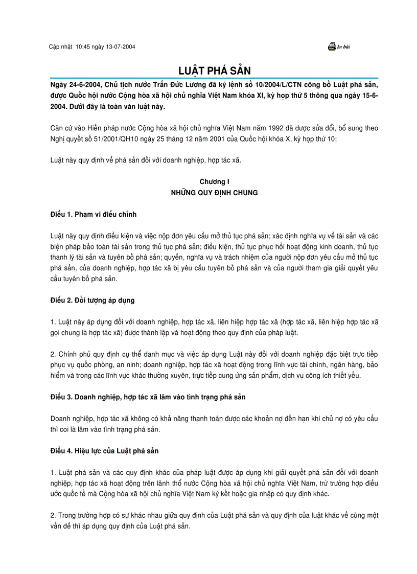 image for page Luật phá sản