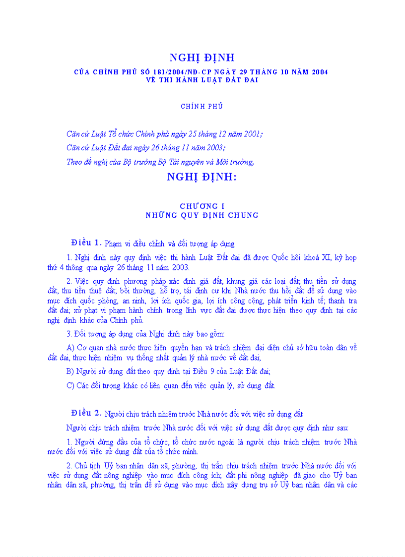 image for page Về thi hành luật đất đai