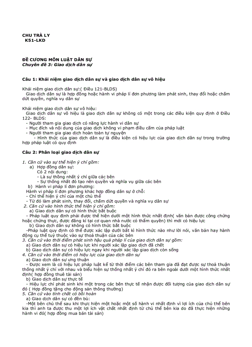 image for page Đề cương môn luật dân sự