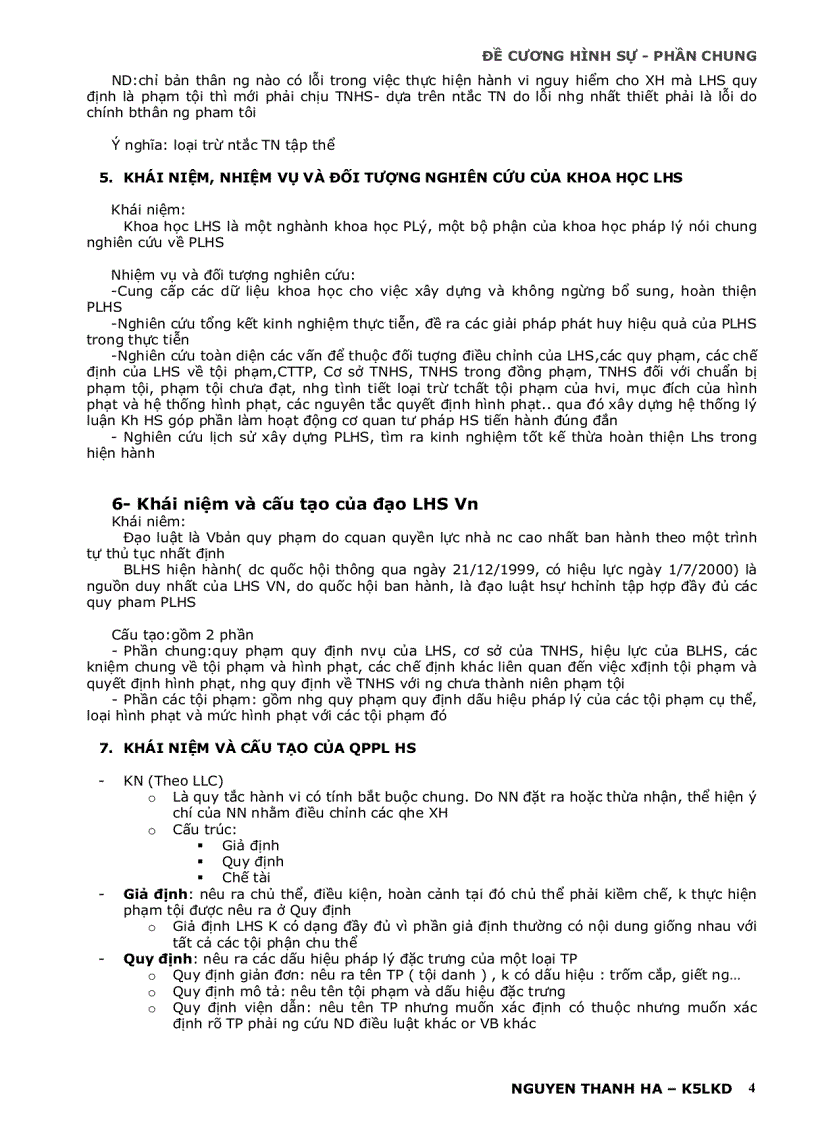 image for page Đề cương hình sự phần chung