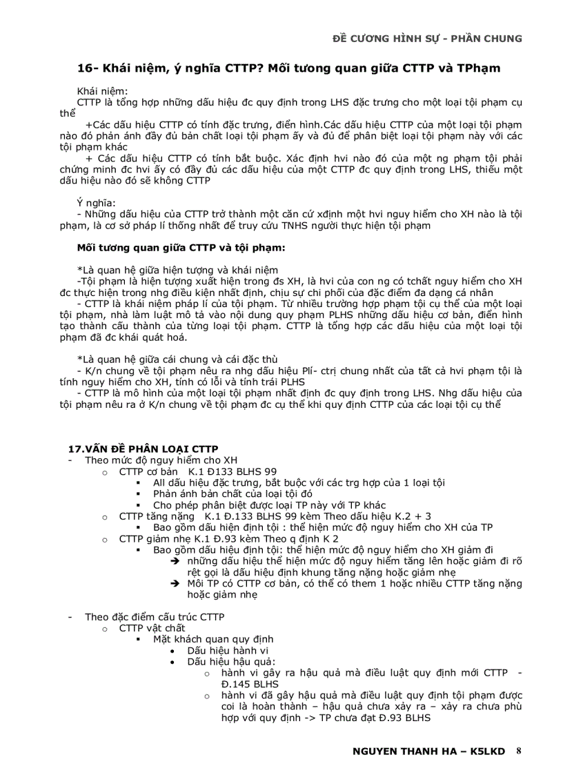 image for page Đề cương hình sự phần chung