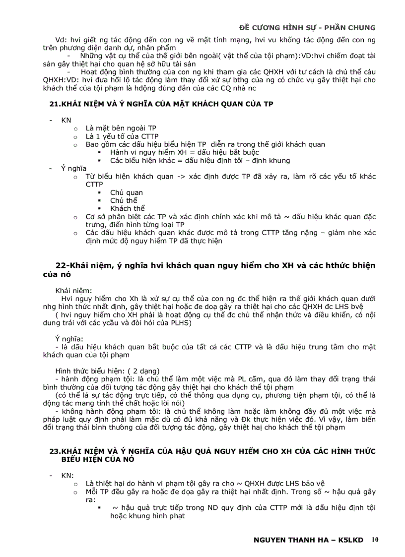 image for page Đề cương hình sự phần chung