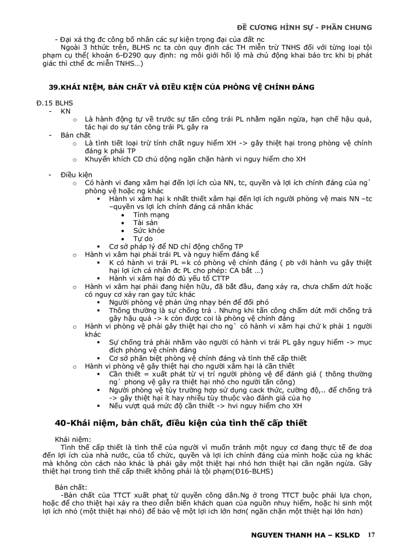 image for page Đề cương hình sự phần chung