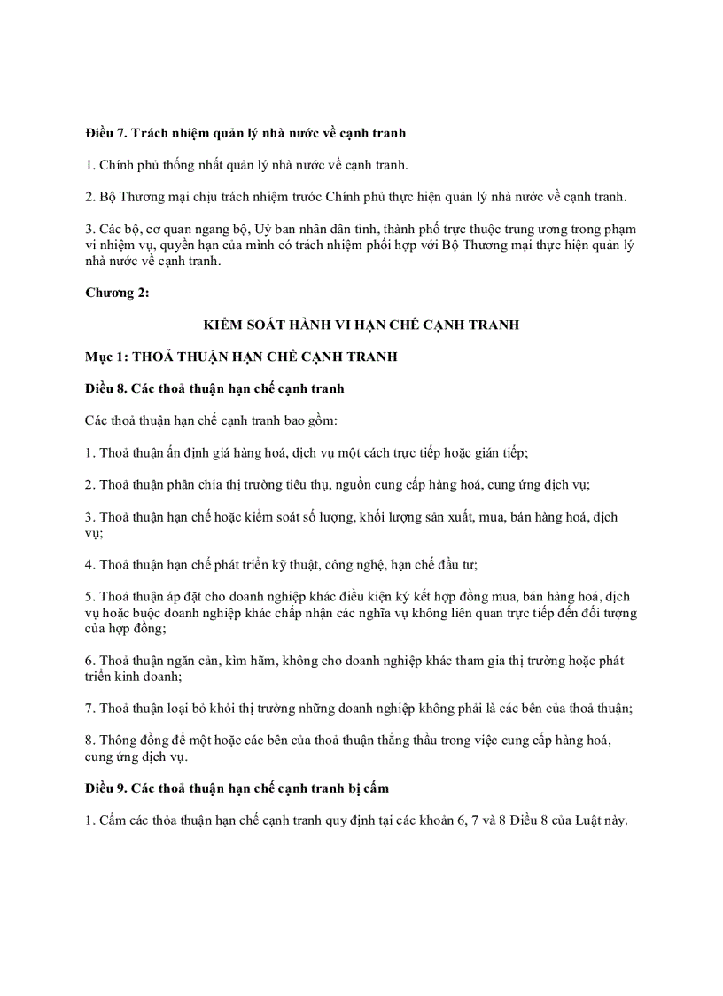 image for page Luật quy định về cạnh tranh