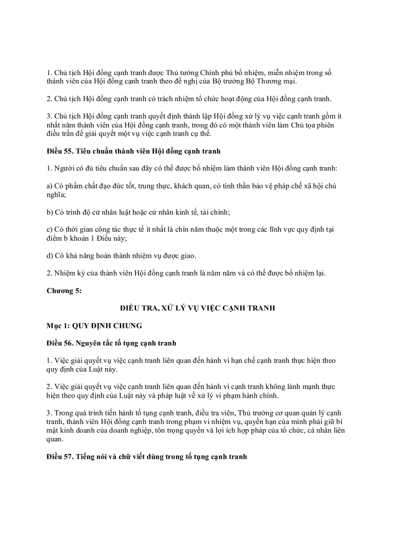 image for page Luật quy định về cạnh tranh